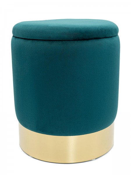 Samthocker Deko Hocker Samt Pouf Dekopouf Velour Hocker mit Stauraum u. Deckel Ø 31 H 38 cm